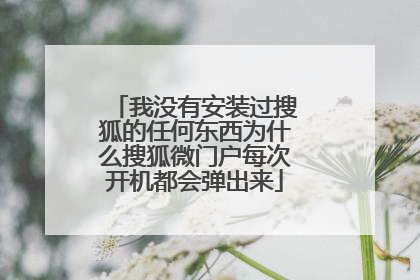 我没有安装过搜狐的任何东西为什么搜狐微门户每次开机都会弹出来