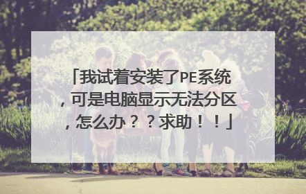 我试着安装了PE系统,可是电脑显示无法分区,怎么办??求助!!