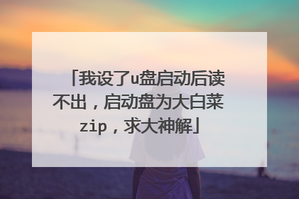 我设了u盘启动后读不出,启动盘为大白菜zip,求大神解