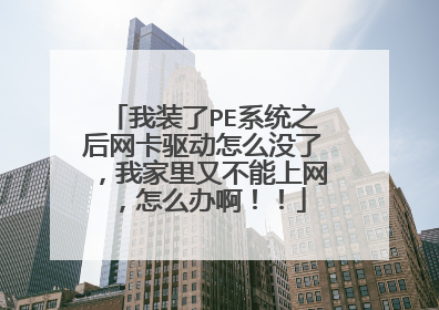 我装了PE系统之后网卡驱动怎么没了,我家里又不能上网,怎么办啊!!