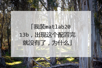 我装matlab2013b,出现这个配置完就没有了,为什么