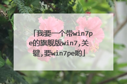 我要一个带win7pe的旗舰版win7,关键,要win7pe哟