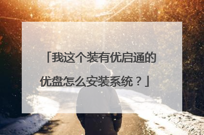 我这个装有优启通的优盘怎么安装系统?
