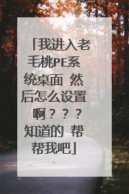 我进入老毛桃PE系统桌面 然后怎么设置 啊???知道的 帮帮我吧