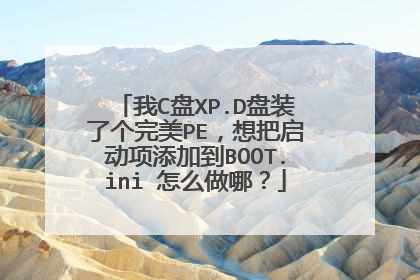 我C盘XP.D盘装了个完美PE,想把启动项添加到BOOT.ini 怎么做哪?