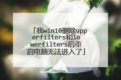 我win10删除upperfilters和lowerfilters后重启电脑无法进入了