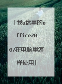 我u盘里的office2007在电脑里怎样使用