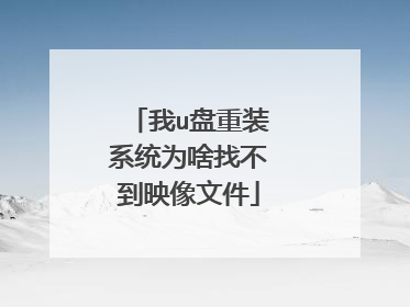 我u盘重装系统为啥找不到映像文件
