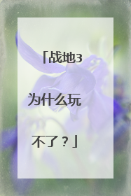 战地3为什么玩不了?