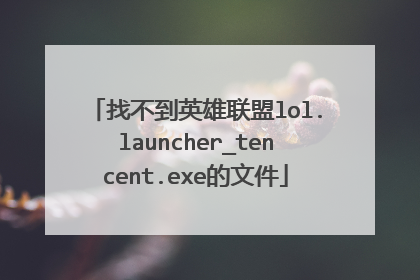 找不到英雄联盟lol.launcher_tencent.exe的文件