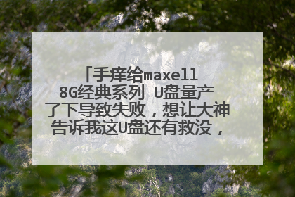 手痒给maxell 8G经典系列 U盘量产了下导致失败,想让大神告诉我这U盘还有救没,失败后上图一张