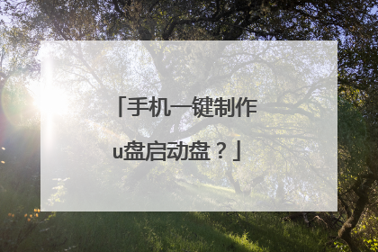 手机一键制作u盘启动盘?