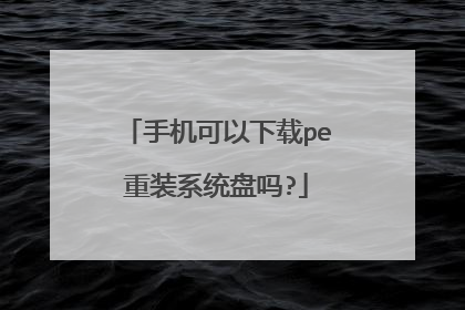 手机可以下载pe重装系统盘吗?