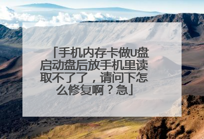 手机内存卡做U盘启动盘后放手机里读取不了了，请问下怎么修复啊？急