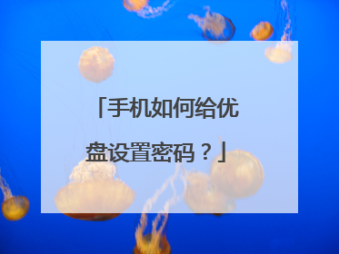 手机如何给优盘设置密码？