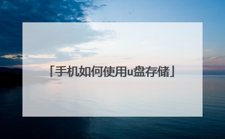 手机如何使用u盘存储