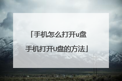 手机怎么打开u盘 手机打开U盘的方法