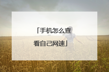 手机怎么查看自己网速