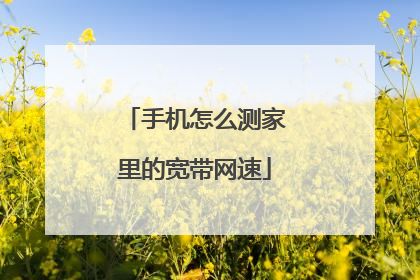 手机怎么测家里的宽带网速