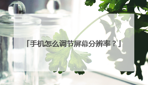 手机怎么调节屏幕分辨率?