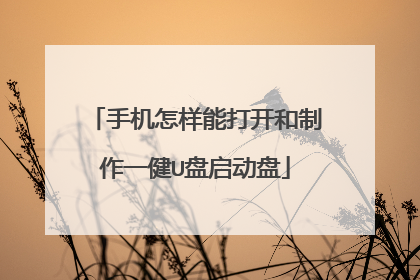 手机怎样能打开和制作一健U盘启动盘