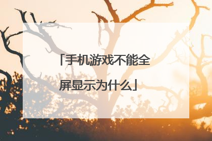 手机游戏不能全屏显示为什么