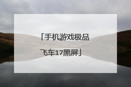 手机游戏极品飞车17黑屏