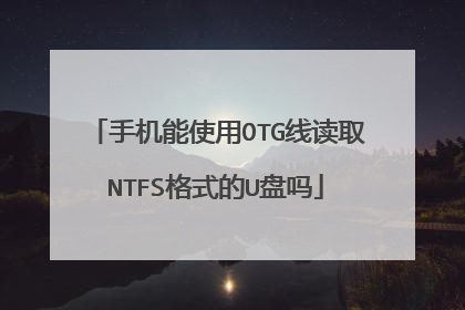 手机能使用OTG线读取NTFS格式的U盘吗