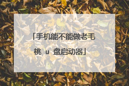 手机能不能做老毛桃 u 盘启动器