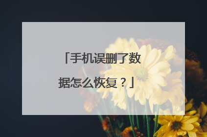 手机误删了数据怎么恢复?