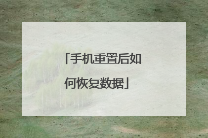 手机重置后如何恢复数据