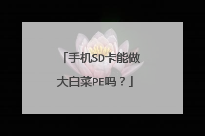 手机SD卡能做大白菜PE吗?