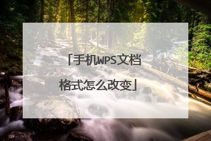 手机WPS文档格式怎么改变