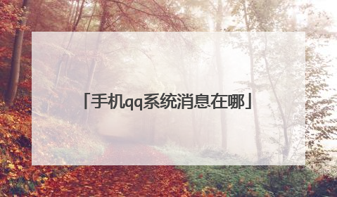 手机qq系统消息在哪