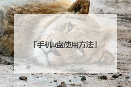 手机u盘使用方法