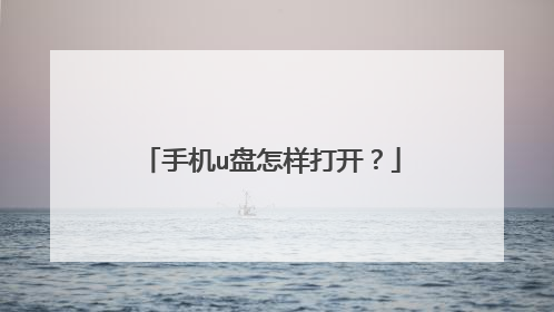 手机u盘怎样打开？