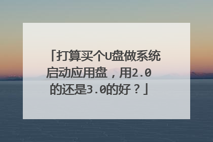 打算买个U盘做系统启动应用盘,用2.0的还是3.0的好?