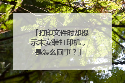 打印文件时却提示未安装打印机,是怎么回事?