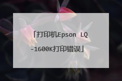 打印机Epson LQ-1600K打印错误