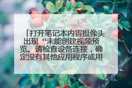 打开笔记本内置摄像头出现 “未能创建视频预览。请检查设备连接,确定没有其他应用程序或用户使用该设备”