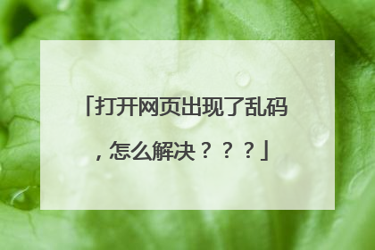 打开网页出现了乱码,怎么解决???