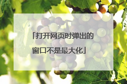 打开网页时弹出的窗口不是最大化