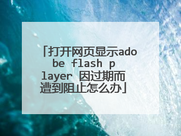 打开网页显示adobe flash player 因过期而遭到阻止怎么办