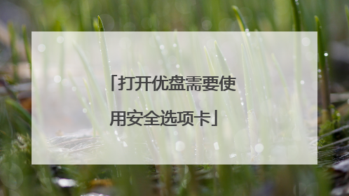 打开优盘需要使用安全选项卡
