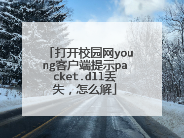 打开校园网young客户端提示packet.dll丢失,怎么解