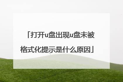 打开u盘出现u盘未被格式化提示是什么原因