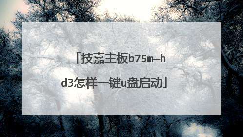 技嘉主板b75m—hd3怎样一键u盘启动