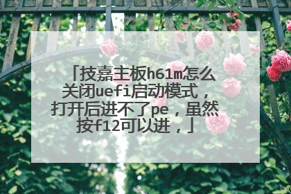 技嘉主板h61m怎么关闭uefi启动模式,打开后进不了pe,虽然按f12可以进,