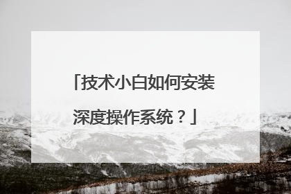 技术小白如何安装深度操作系统?