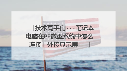 技术高手们···笔记本电脑在PE微型系统中怎么连接上外接显示屏···